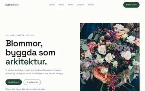 Exempel: hemsidan för Stjälk Blommor