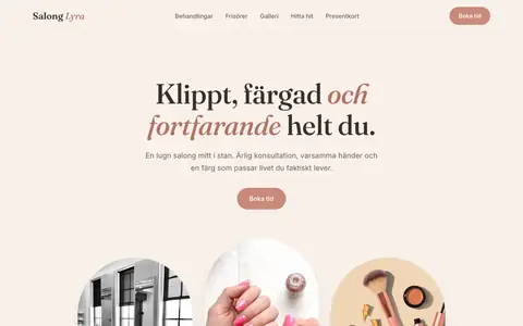 Exempel: hemsidan för Salong Lyra